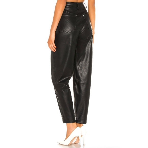 NEW WEWOREWHAT REVOLVE BLACK VEGAN LEATHER PANTS - Picture 6 of 9